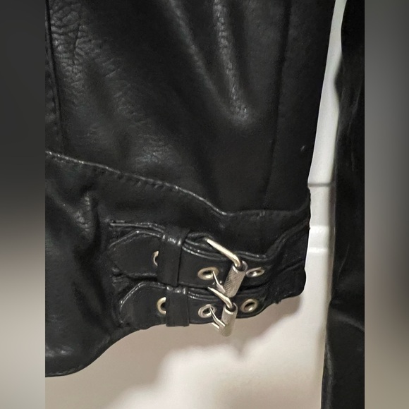 Guess Black Faux Leather Moto Jacket - Picture 6 of 8